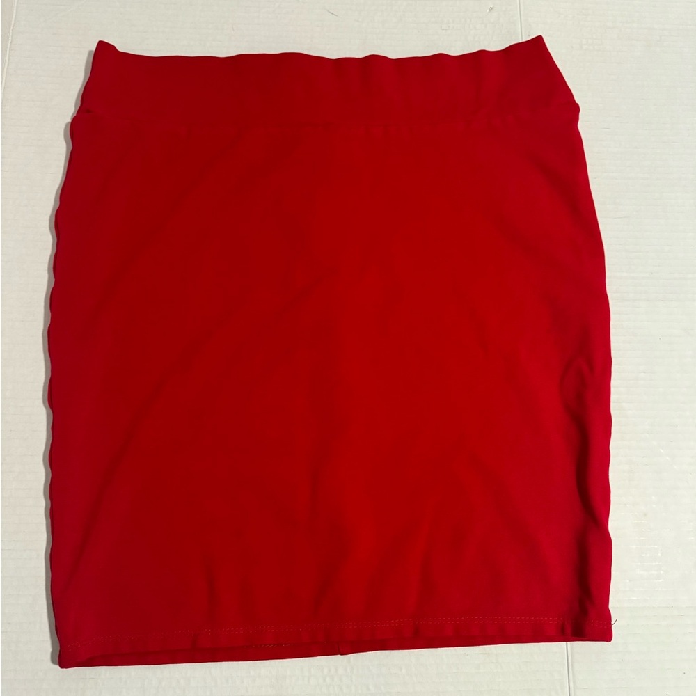 Womens Sensational Collection Solid Red Pencil Skirt Size 1X.